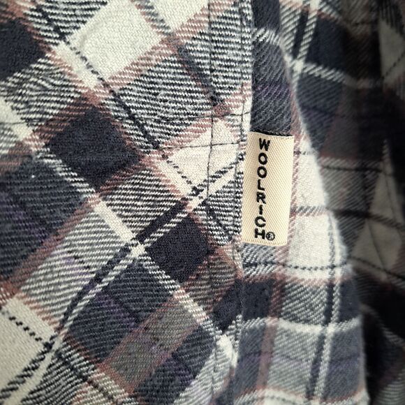 Woolrich Beige Brown Plaid Cotton Flannel Long Sleeve Shirt Men's XL - Picture 6 of 12